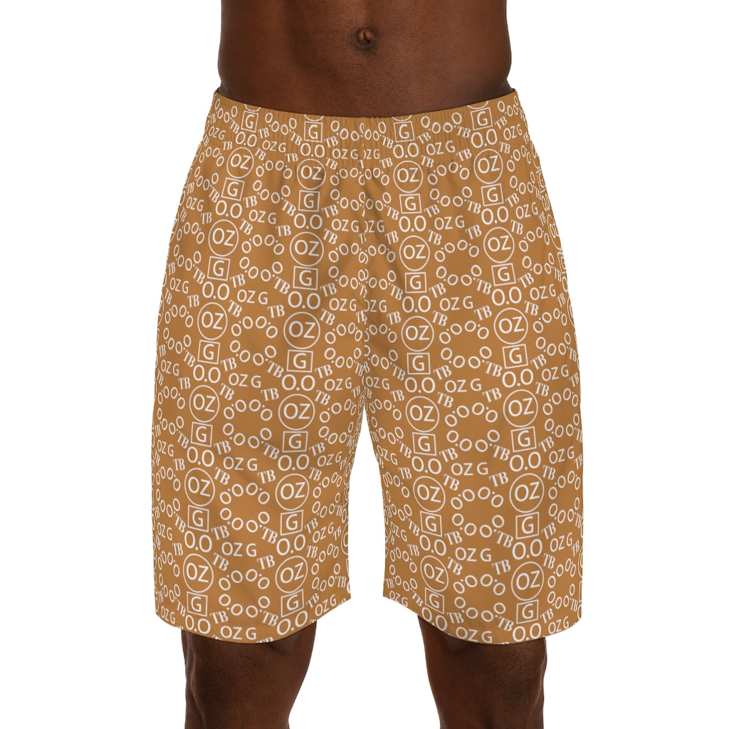 Light Brown Triple Beam Men's Jogger Shorts