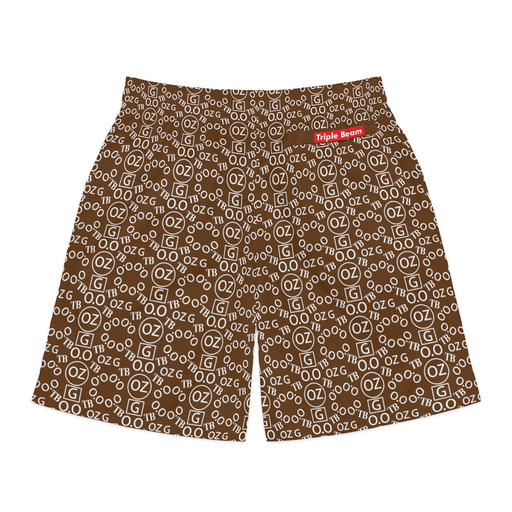 Brown Triple Beam Men's Jogger Shorts