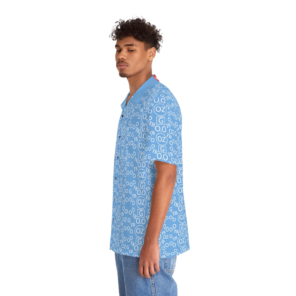 Light Blue Triple Beam Men's Hawaiian Shirt