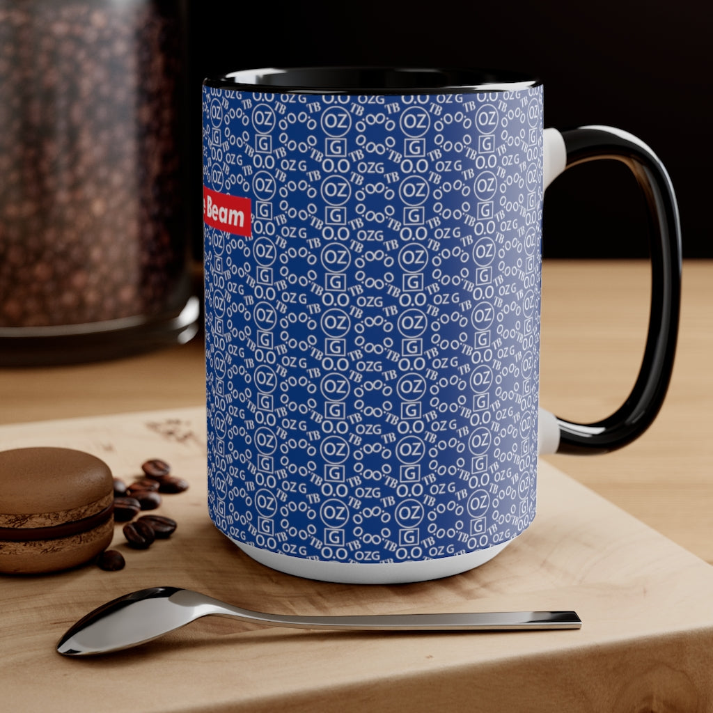 Dark Blue Triple Beam Accent Mug