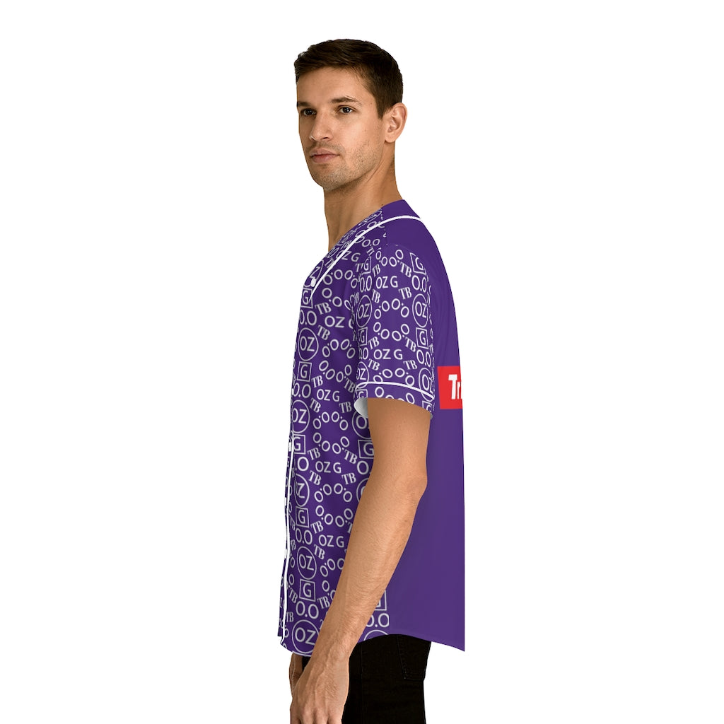 Purple Triple Beam Men's Baseball Jersey