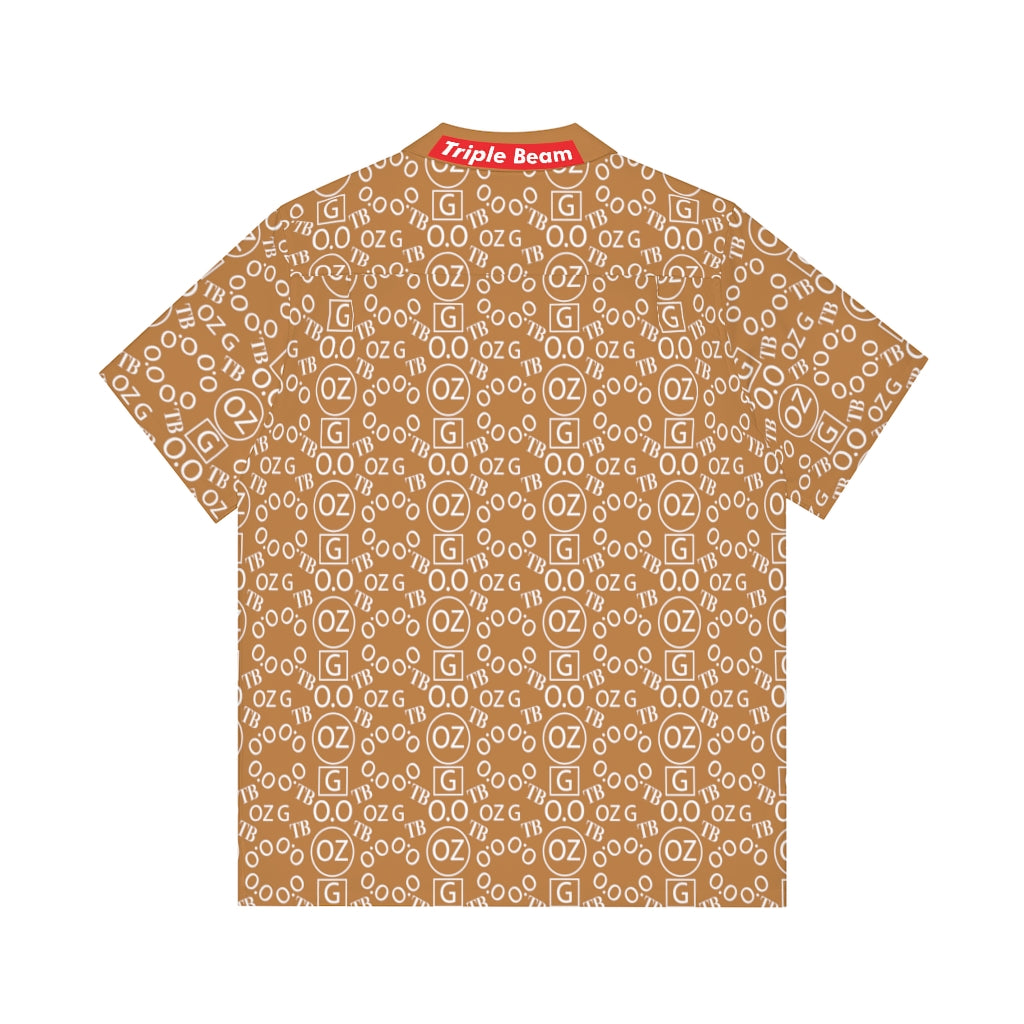 Light Brown Triple Beam Men's Hawaiian Shirt