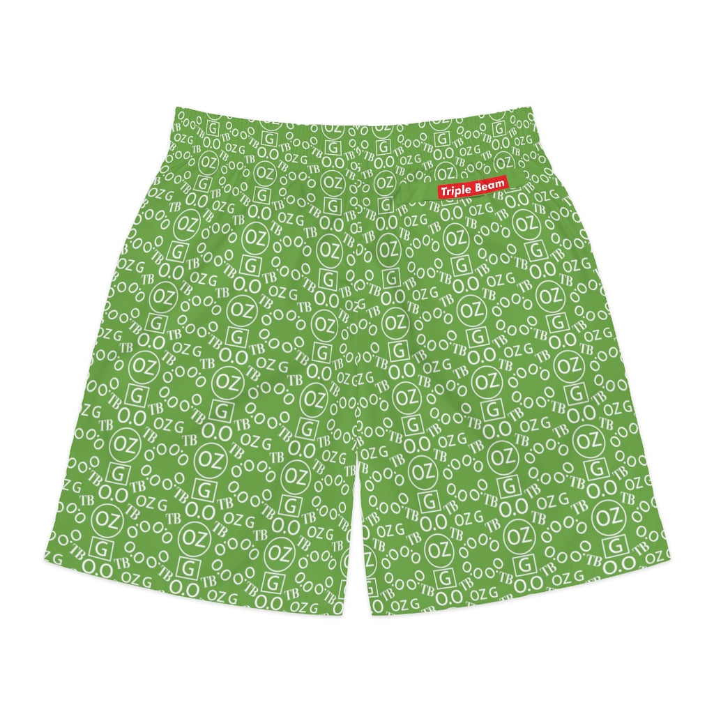 Green Triple Beam Men's Jogger Shorts