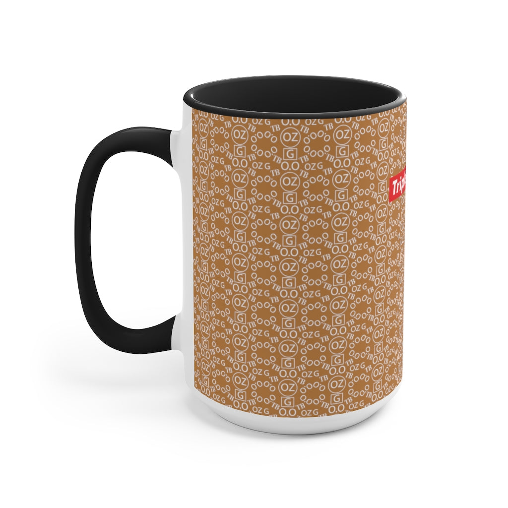 Light Brown Triple Beam Accent Mug