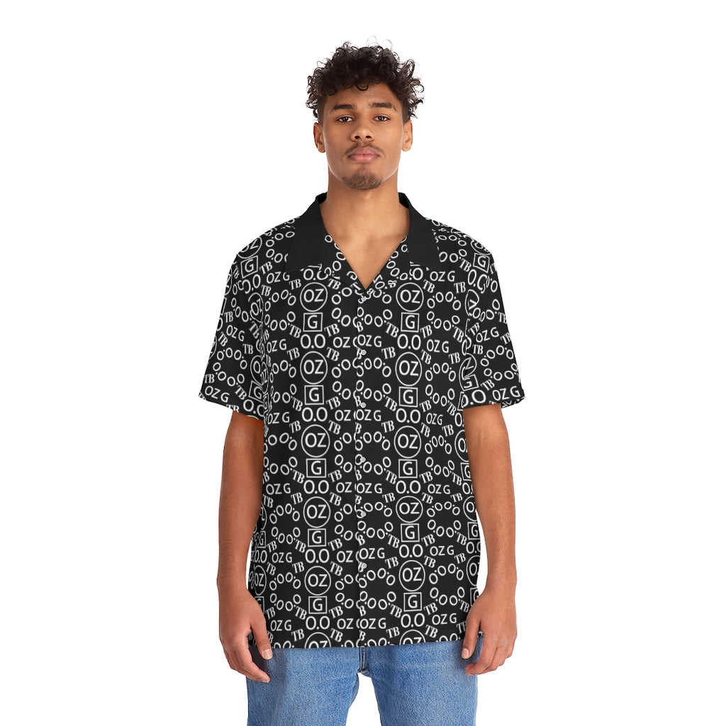 Black Triple Beam Men's Hawaiian Shirt