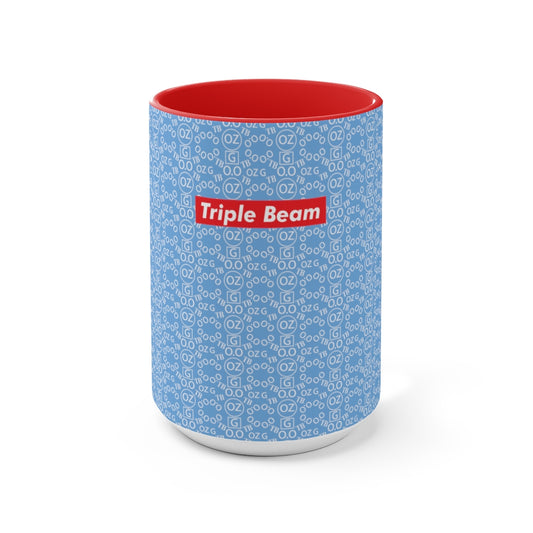 Light Blue Triple Beam Accent Mug