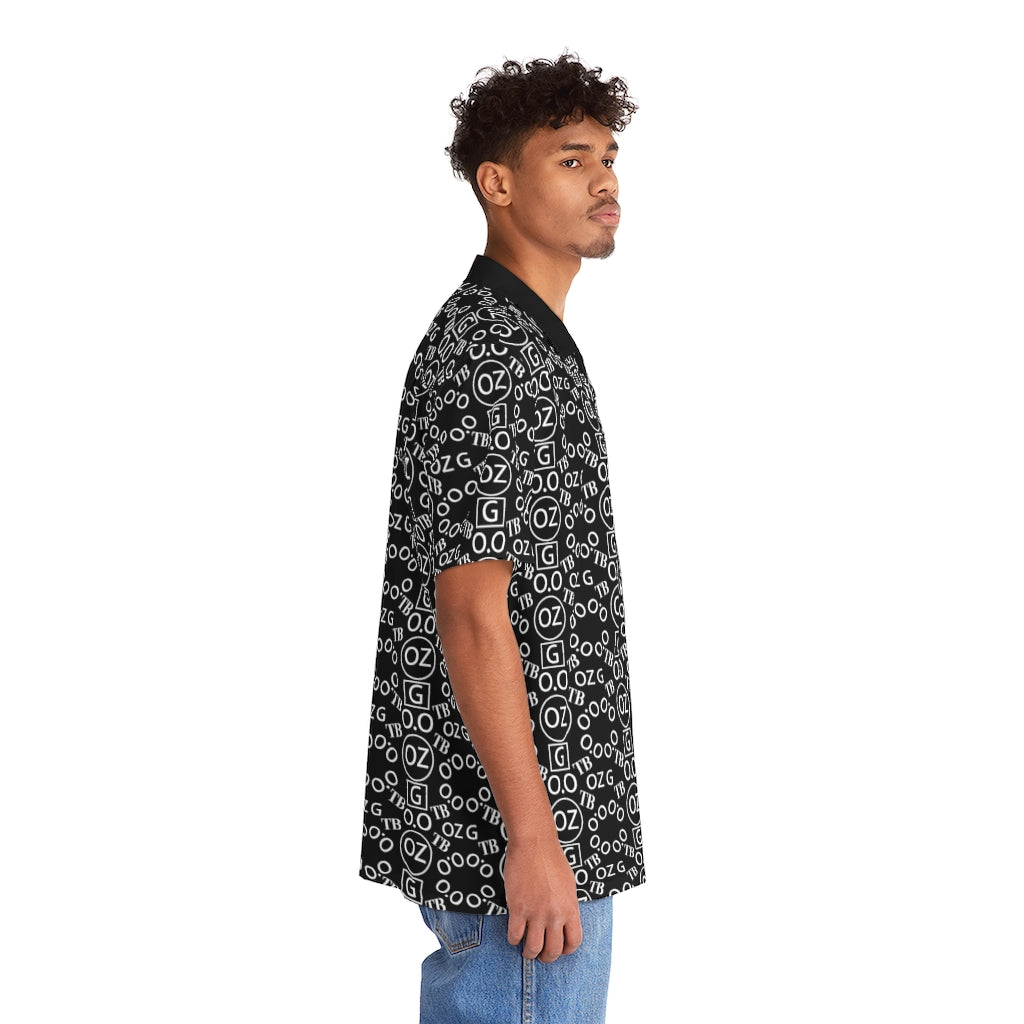 Black Triple Beam Men's Hawaiian Shirt