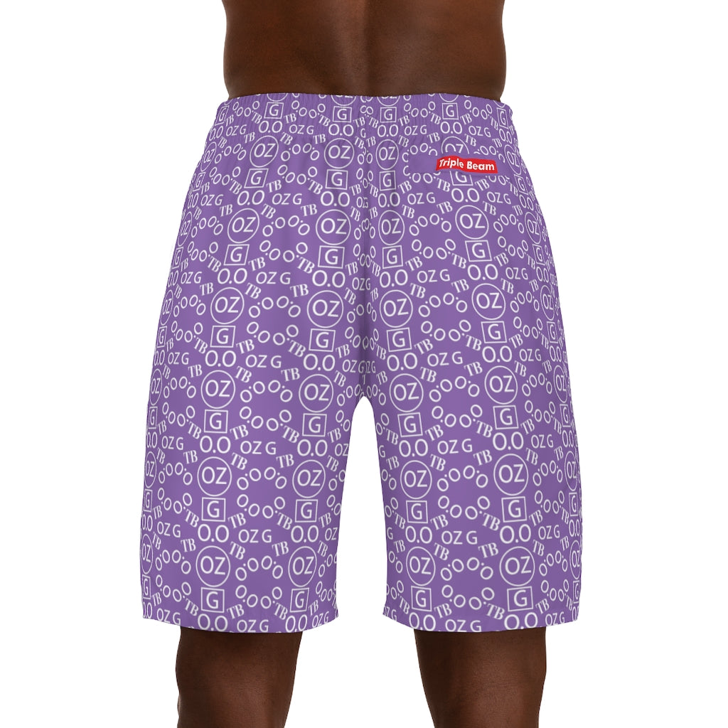 Light Purple Triple Beam Men's Jogger Shorts