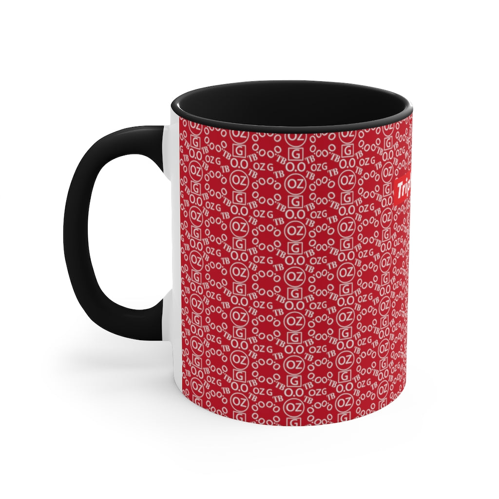 Dark Red Triple Beam Accent Mug