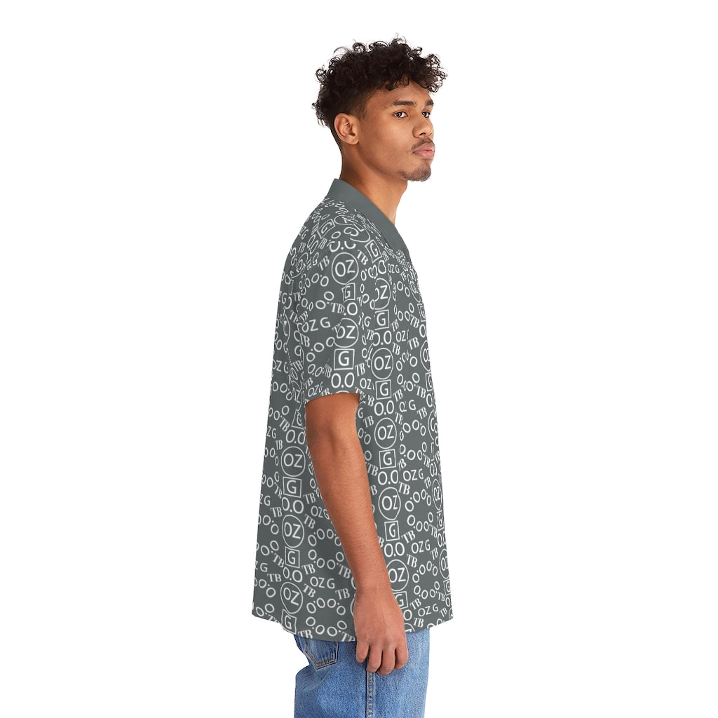 Dark Grey Triple Beam Men's Hawaiian Shirt