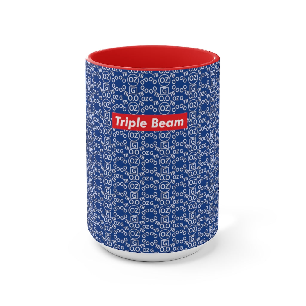 Dark Blue Triple Beam Accent Mug