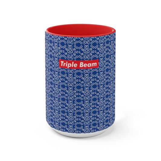 Dark Blue Triple Beam Accent Mug