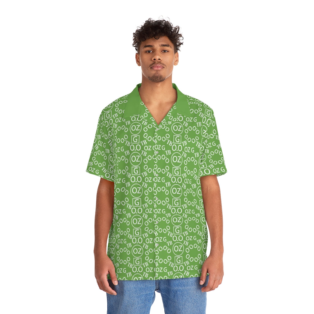 Green Triple Beam Men's Hawaiian Shirt