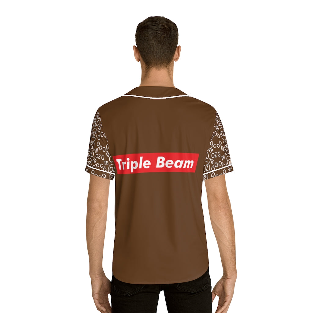 Brown Triple Beam Men's Baseball Jersey