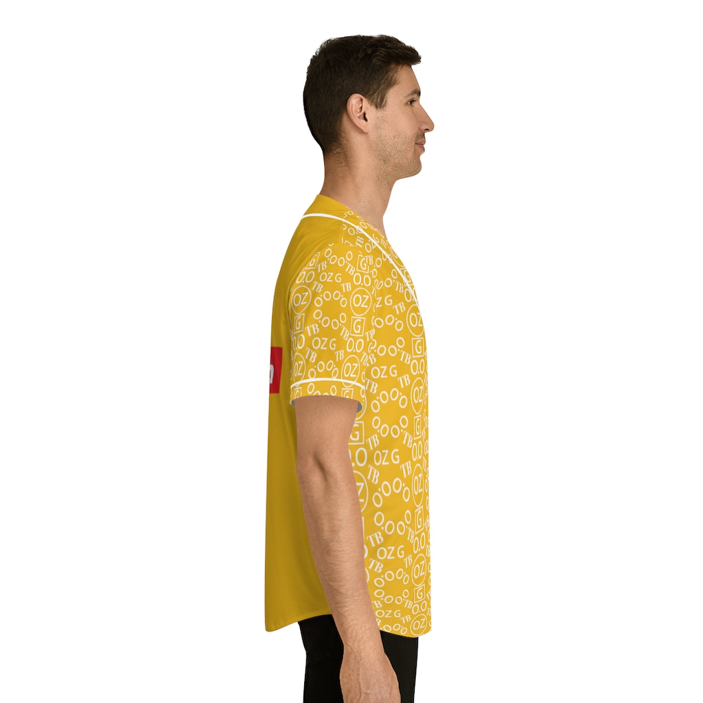 Yellow Triple Beam Men's Baseball Jersey