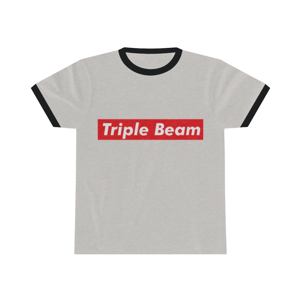 Triple Beam Unisex Ringer Tee