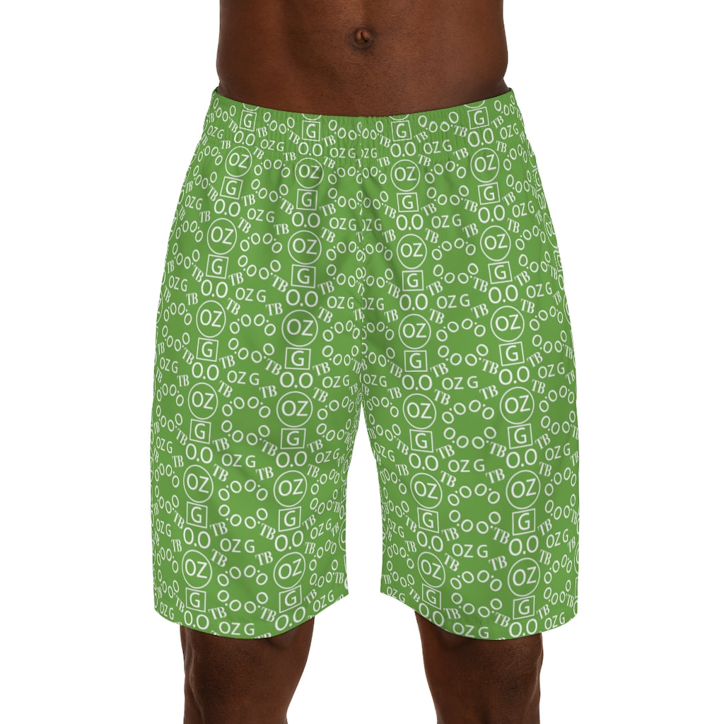 Green Triple Beam Men's Jogger Shorts