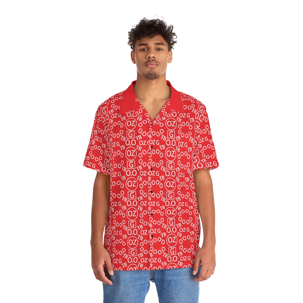 Red Triple Beam Men's Hawaiian Shirt