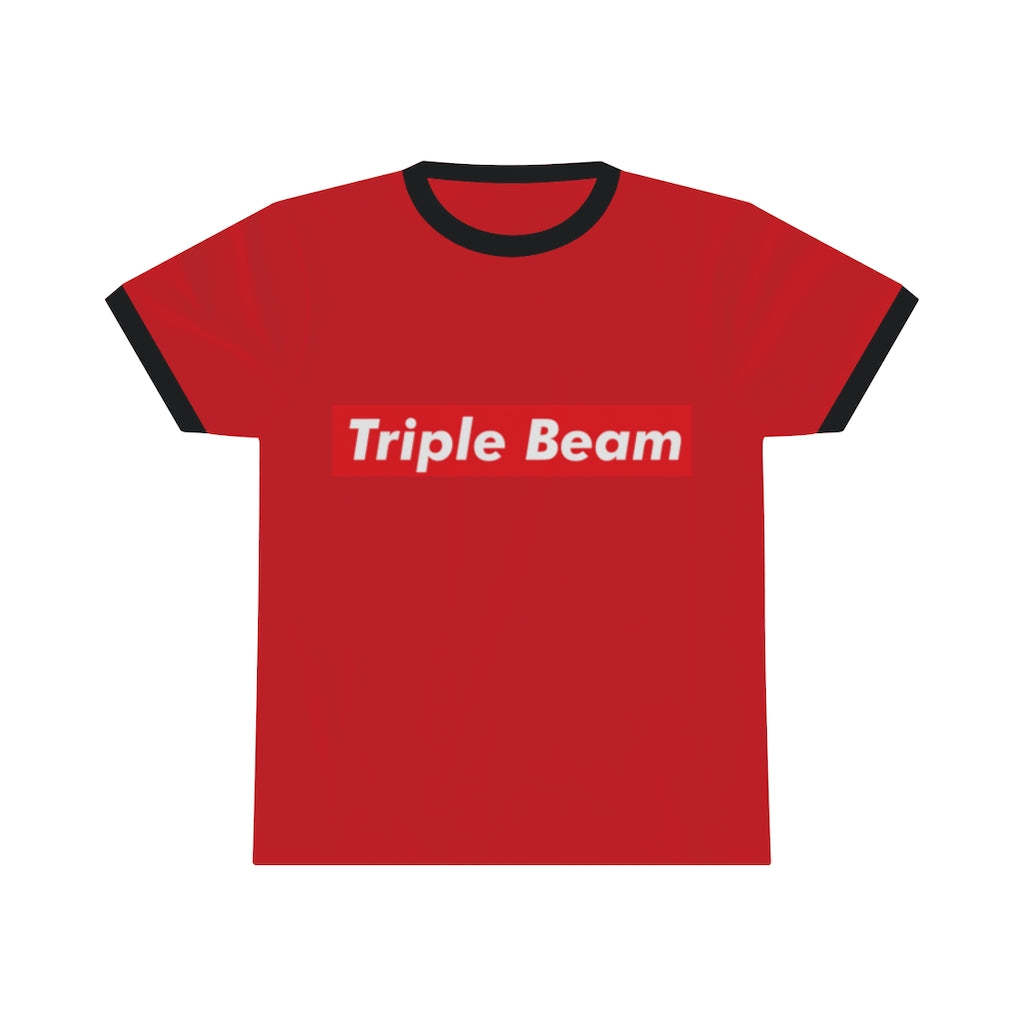 Triple Beam Unisex Ringer Tee