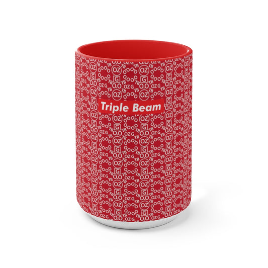 Dark Red Triple Beam Accent Mug