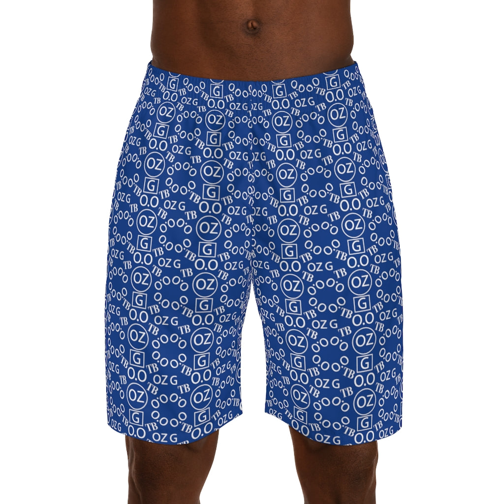 Dark Blue Triple Beam Men's Jogger Shorts