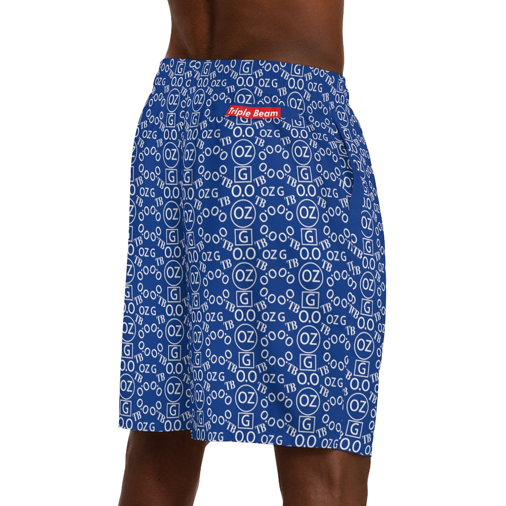 Dark Blue Triple Beam Men's Jogger Shorts