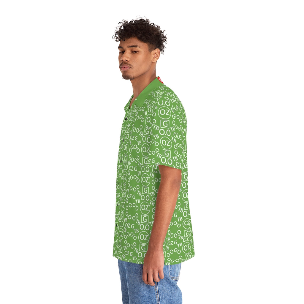 Green Triple Beam Men's Hawaiian Shirt