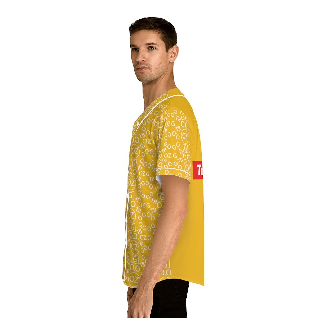 Yellow Triple Beam Men's Baseball Jersey