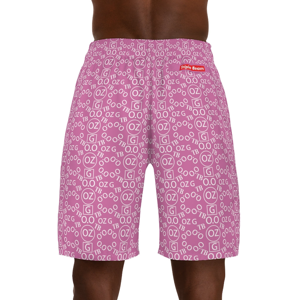 Light Pink Triple Beam Men's Jogger Shorts