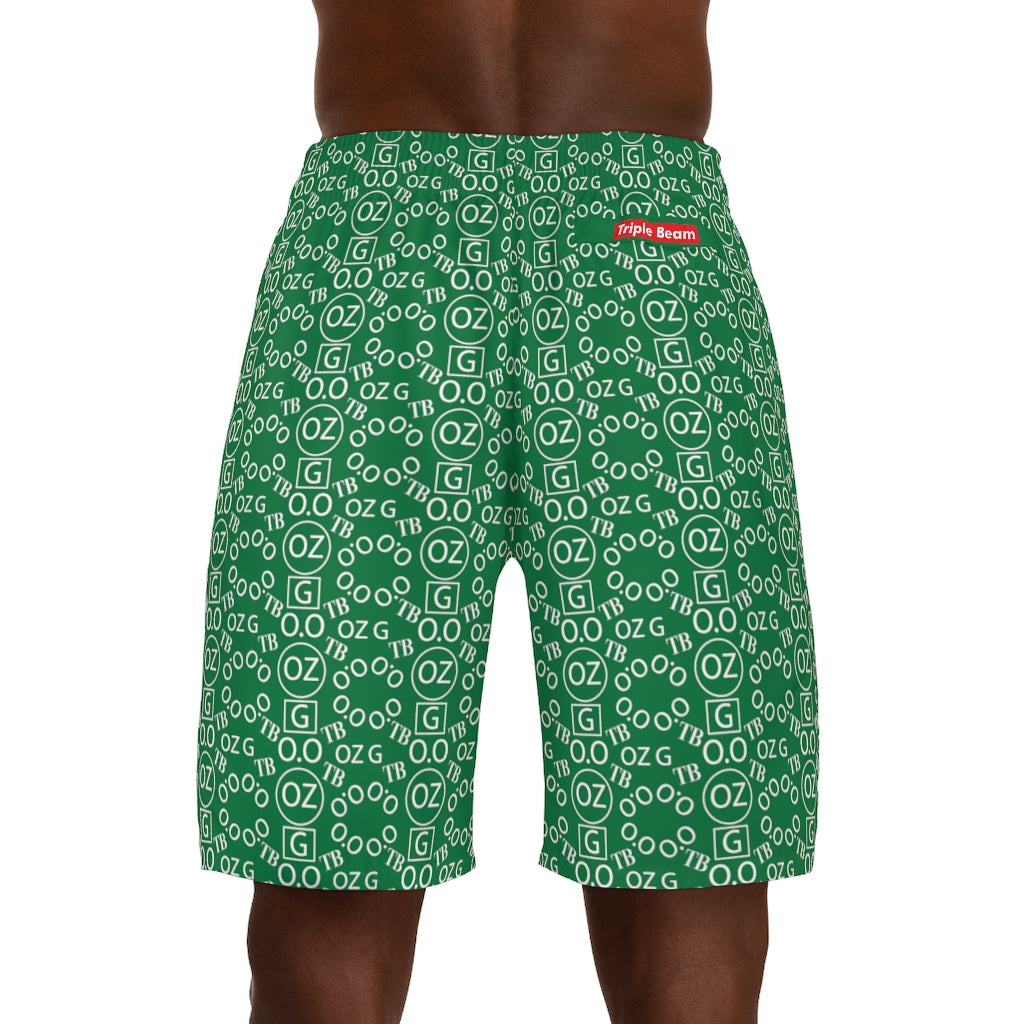 Dark Green Triple Beam Men's Jogger Shorts