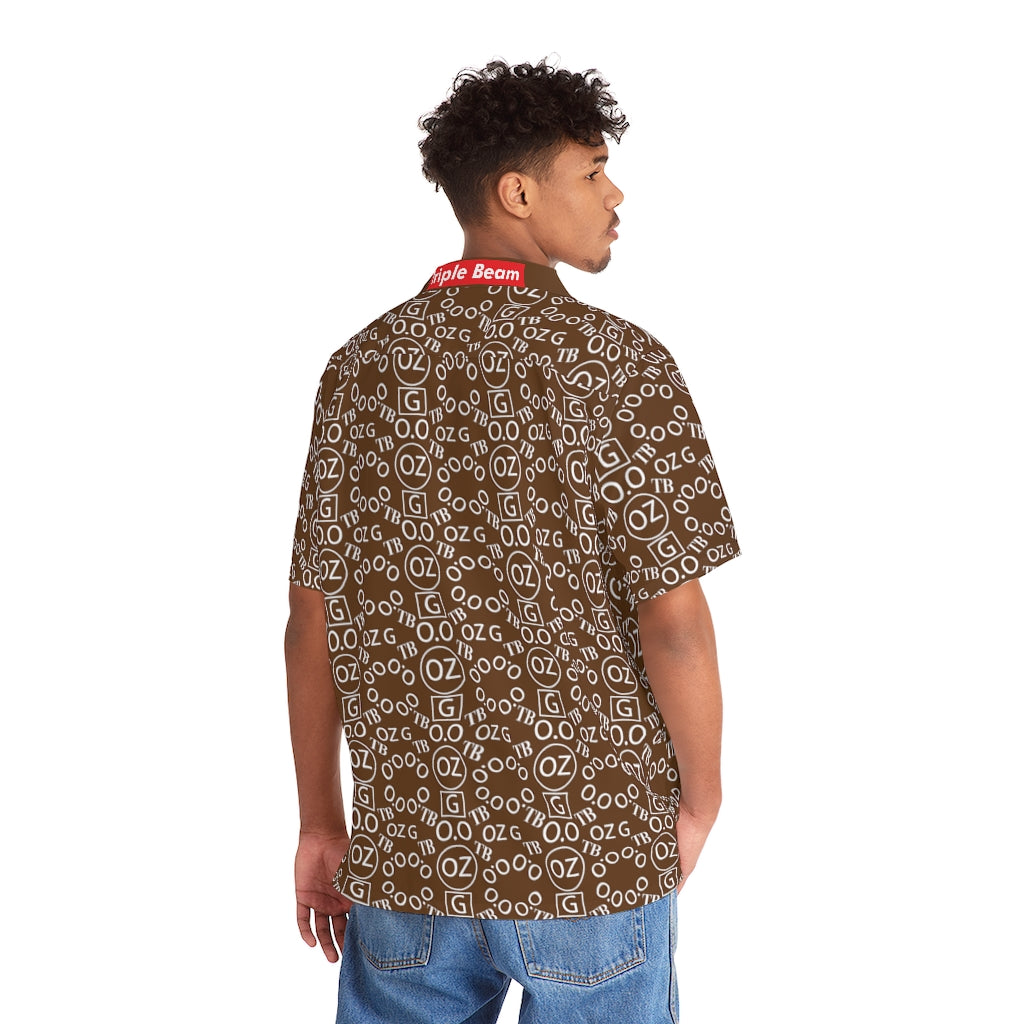 Brown Triple Beam Men's Hawaiian Shirt