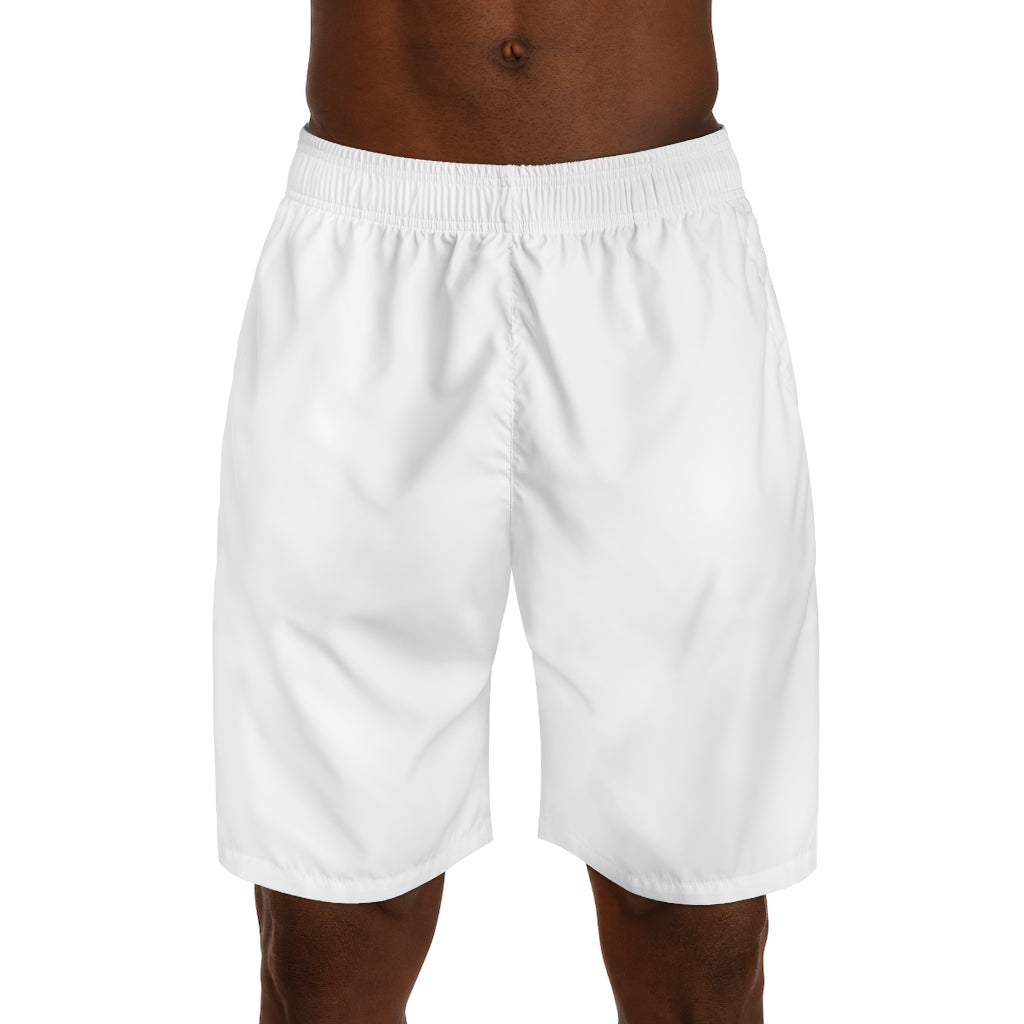 White Triple Beam Men's Jogger Shorts