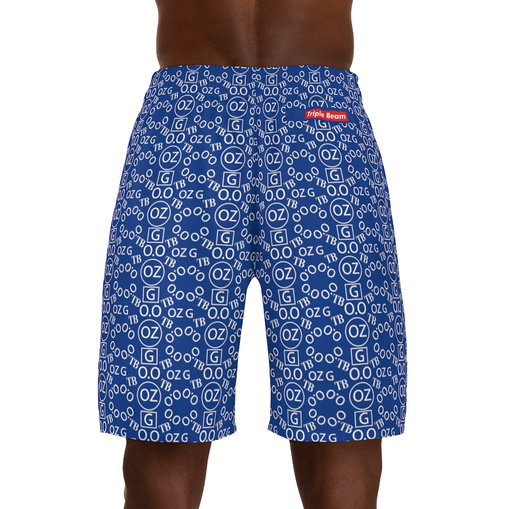 Dark Blue Triple Beam Men's Jogger Shorts