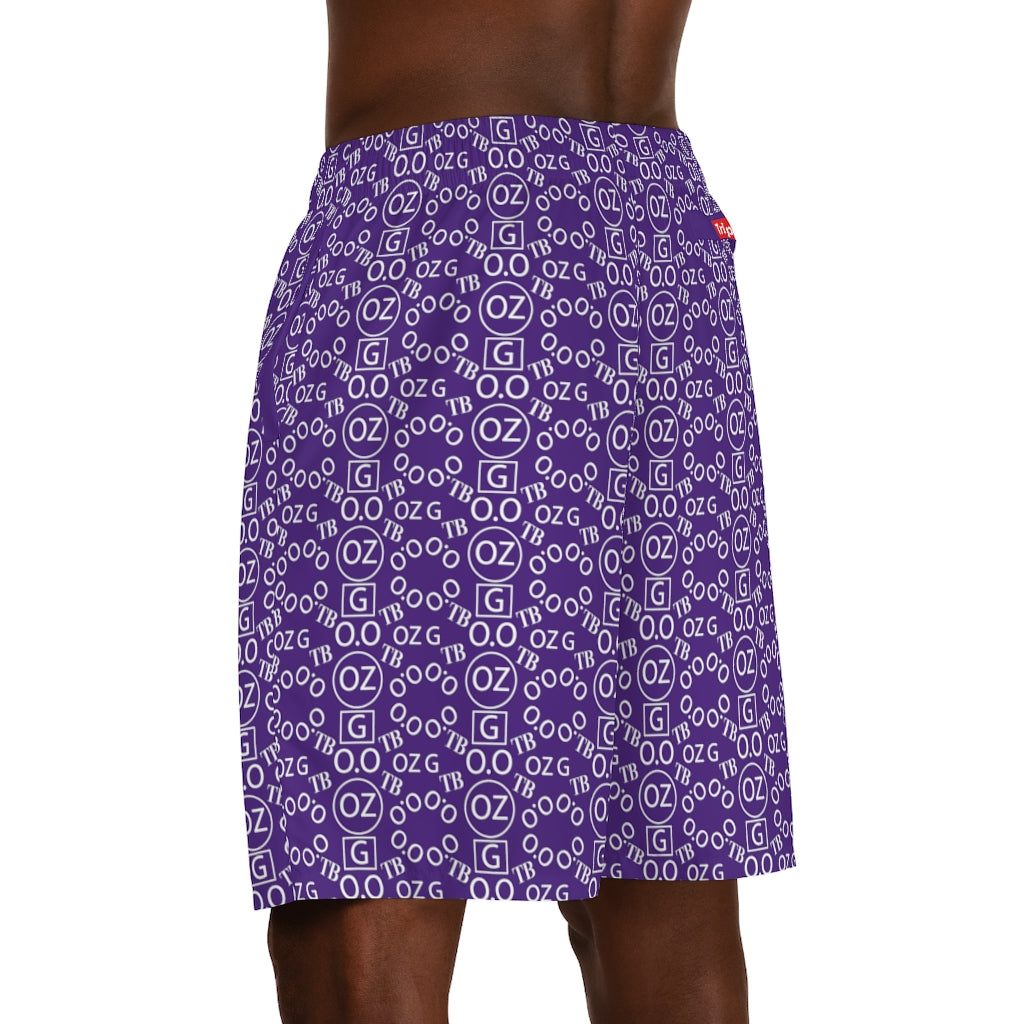 Purple Triple Beam Men's Jogger Shorts