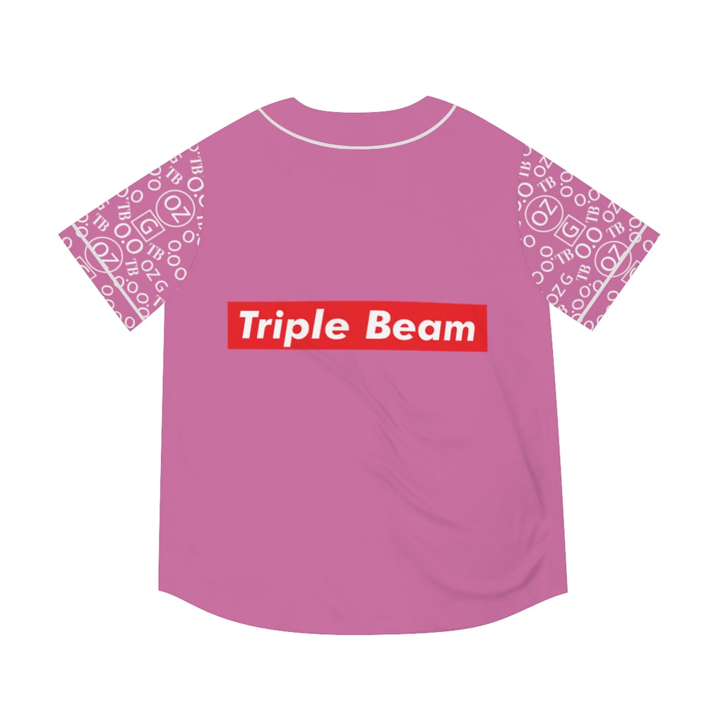 Light Pink Triple Beam Men's Baseball Jersey