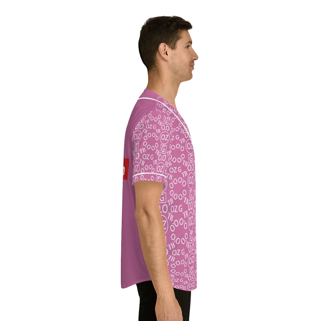 Light Pink Triple Beam Men's Baseball Jersey