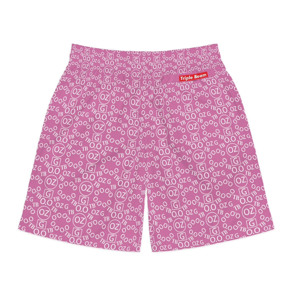 Light Pink Triple Beam Men's Jogger Shorts