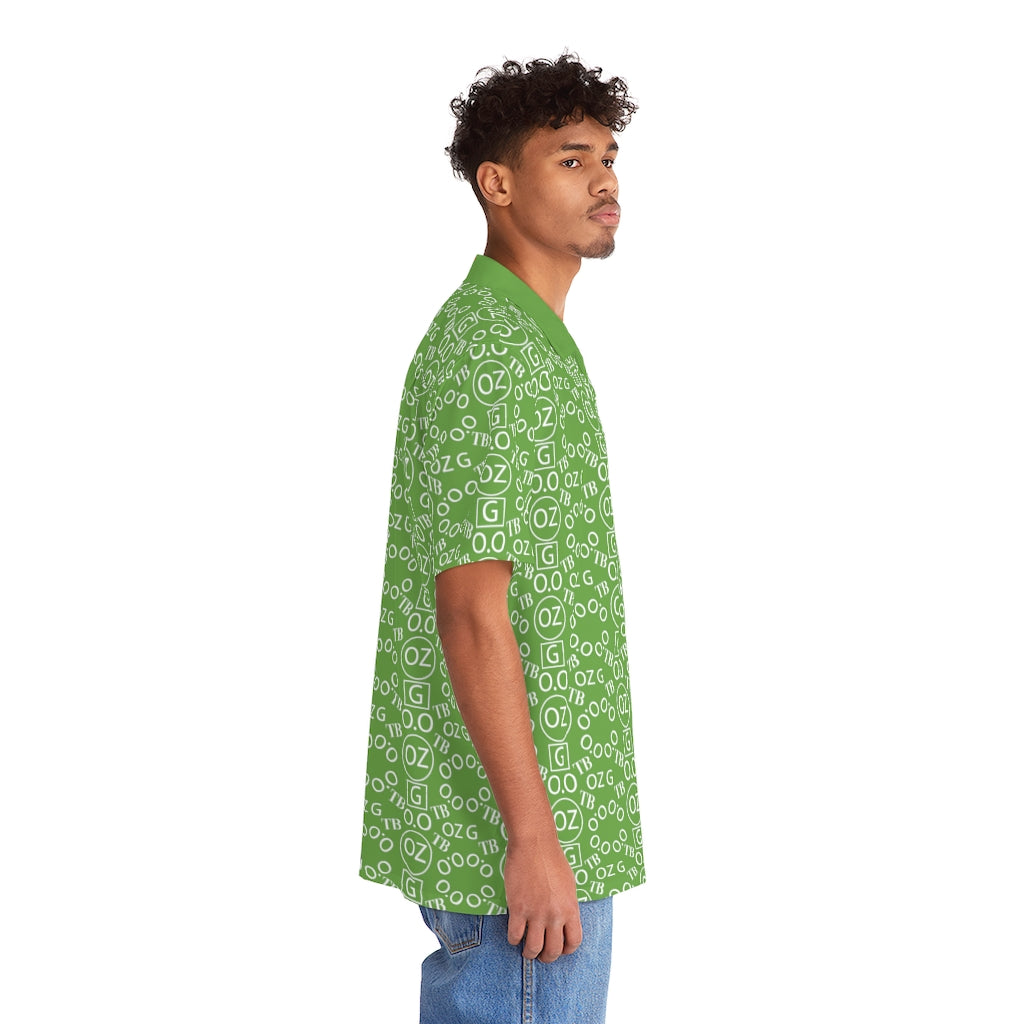 Green Triple Beam Men's Hawaiian Shirt