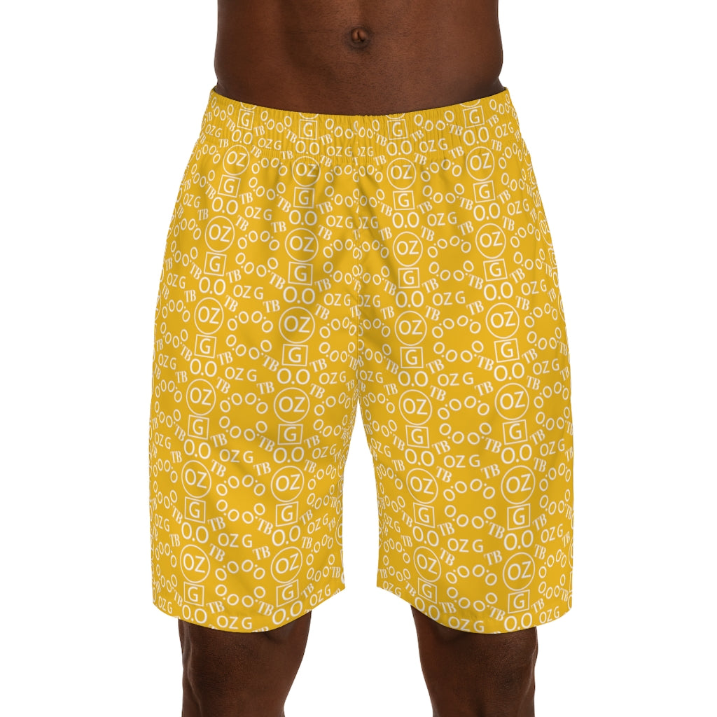 Yellow Triple Beam Men's Jogger Shorts