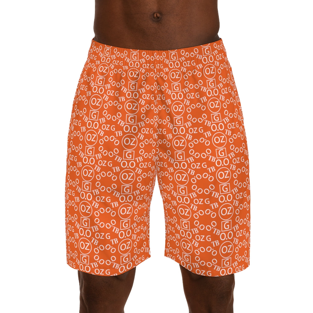 Orange Triple Beam Men's Jogger Shorts