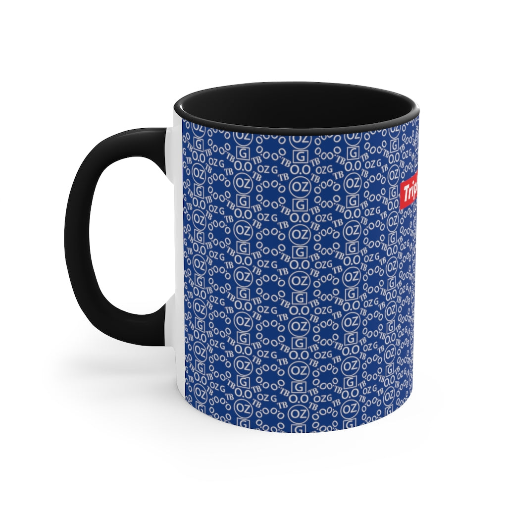 Dark Blue Triple Beam Accent Mug