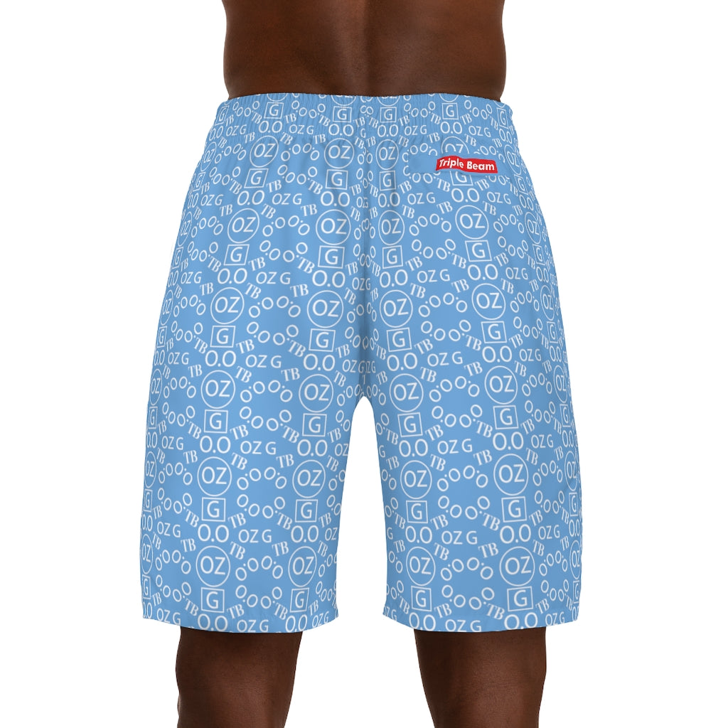 Light Blue Triple Beam Men's Jogger Shorts