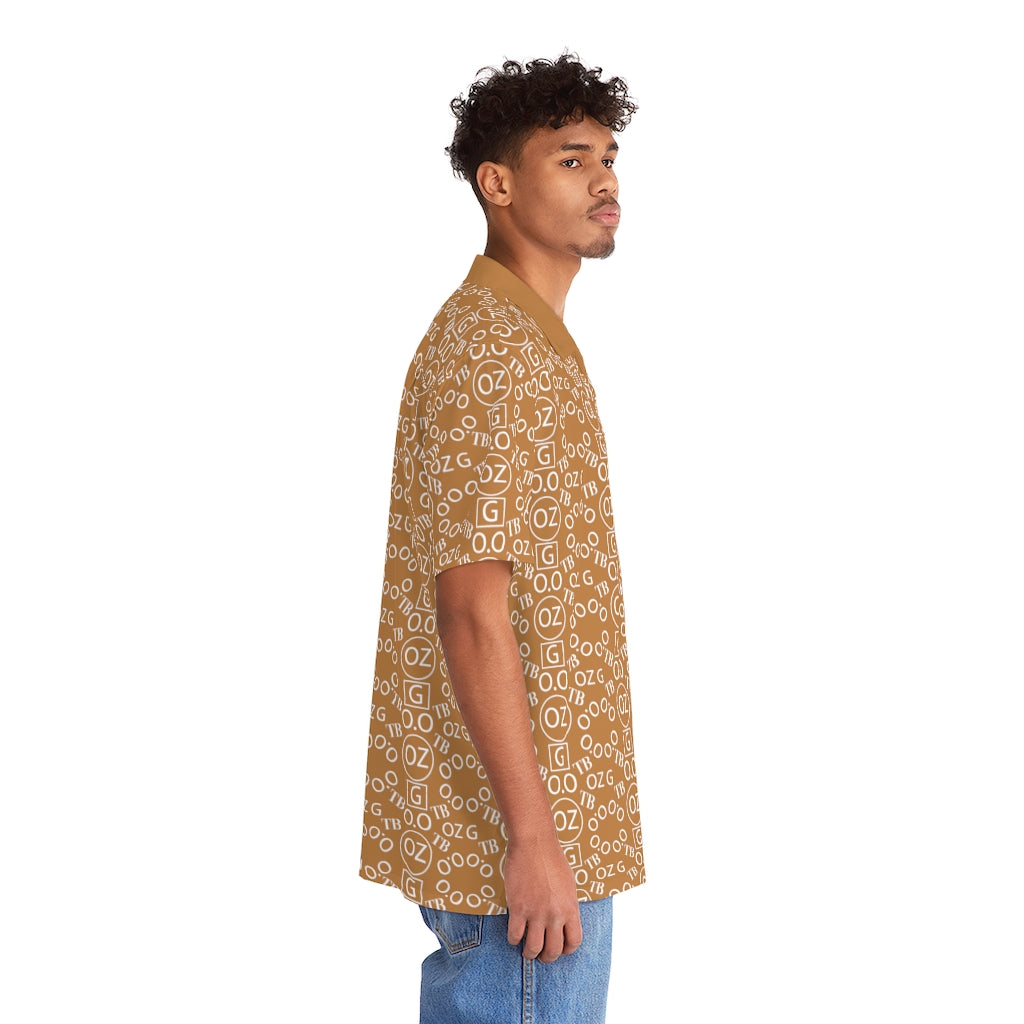 Light Brown Triple Beam Men's Hawaiian Shirt