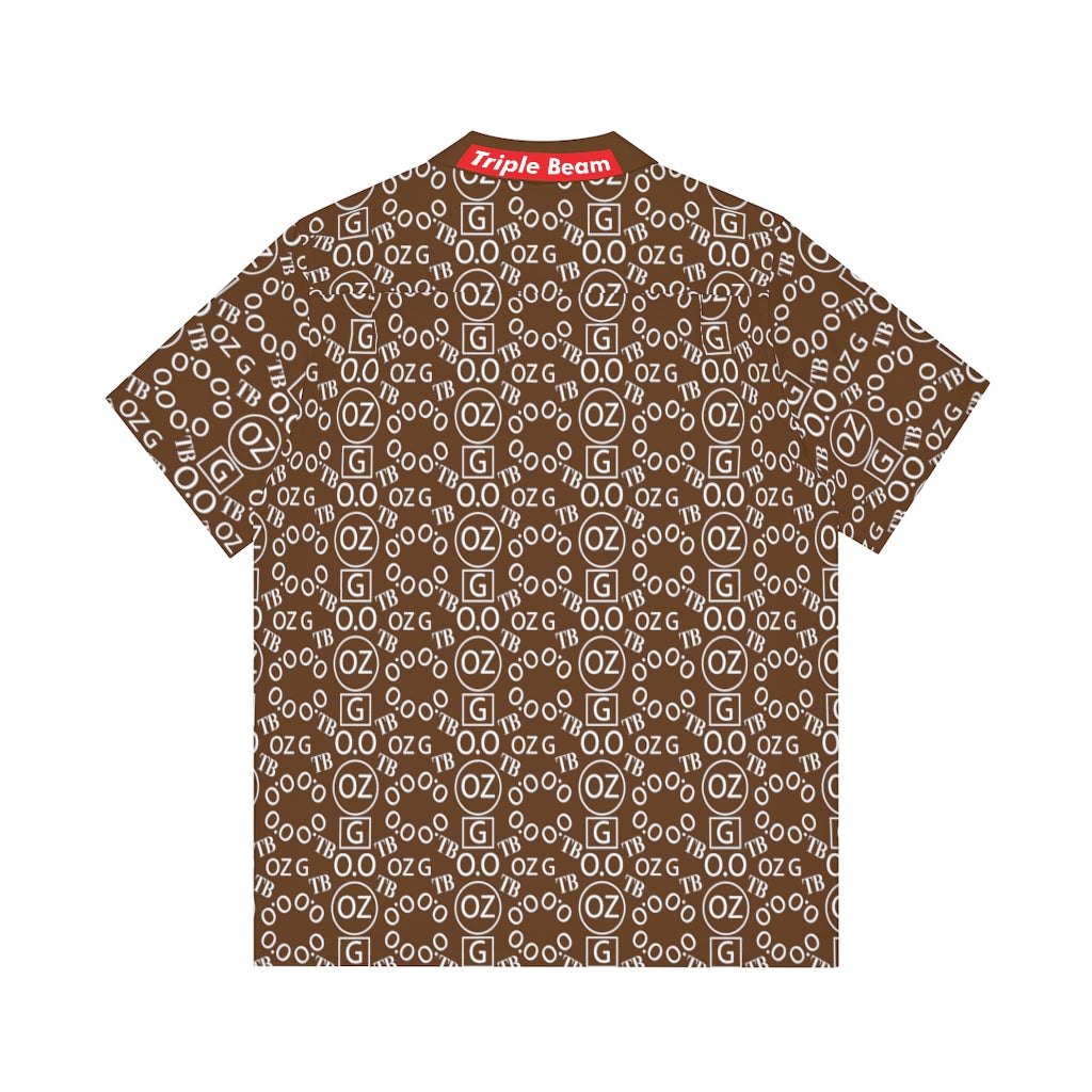 Brown Triple Beam Men's Hawaiian Shirt