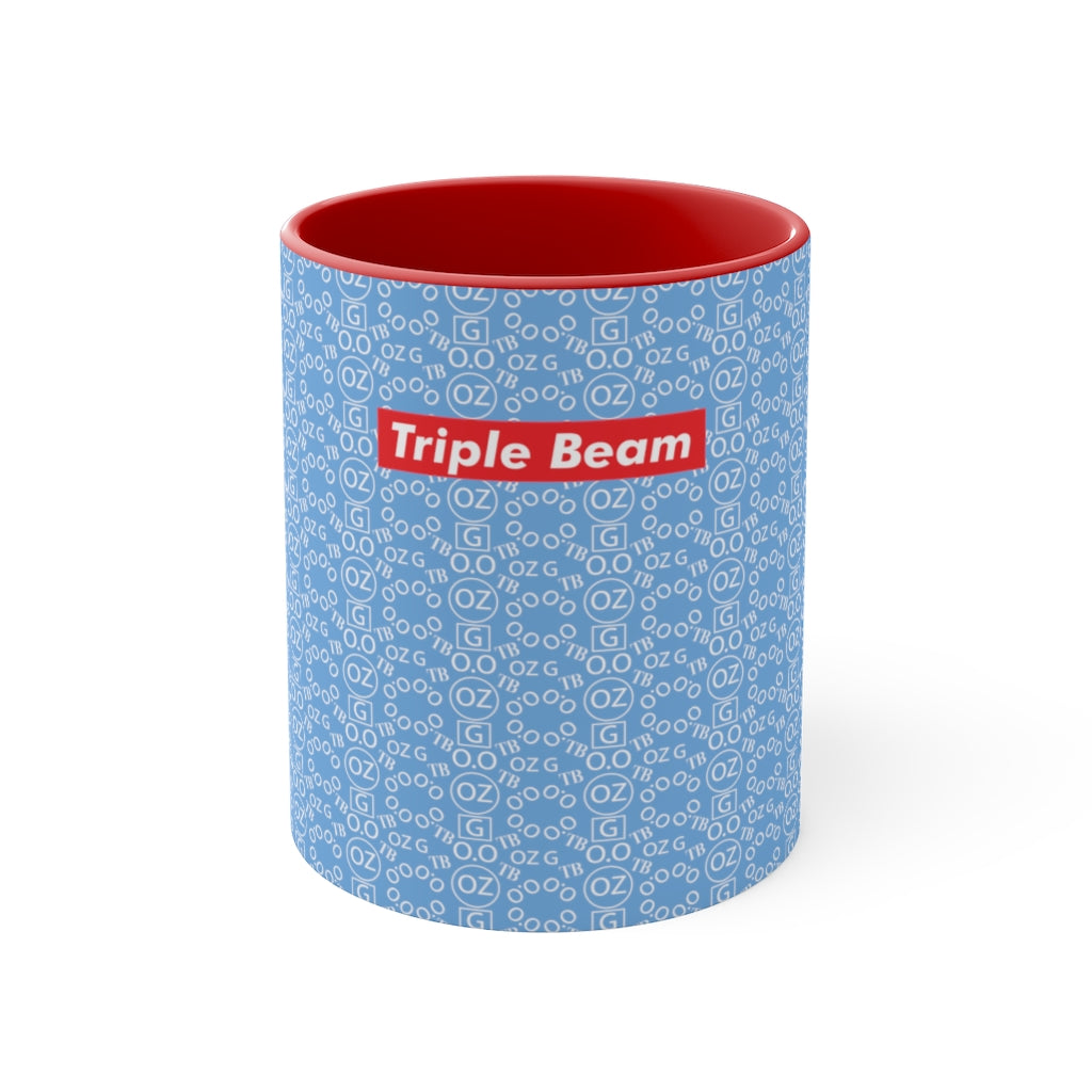 Light Blue Triple Beam Accent Mug