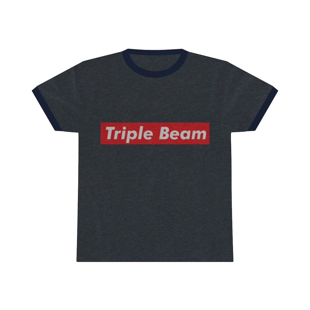 Triple Beam Unisex Ringer Tee