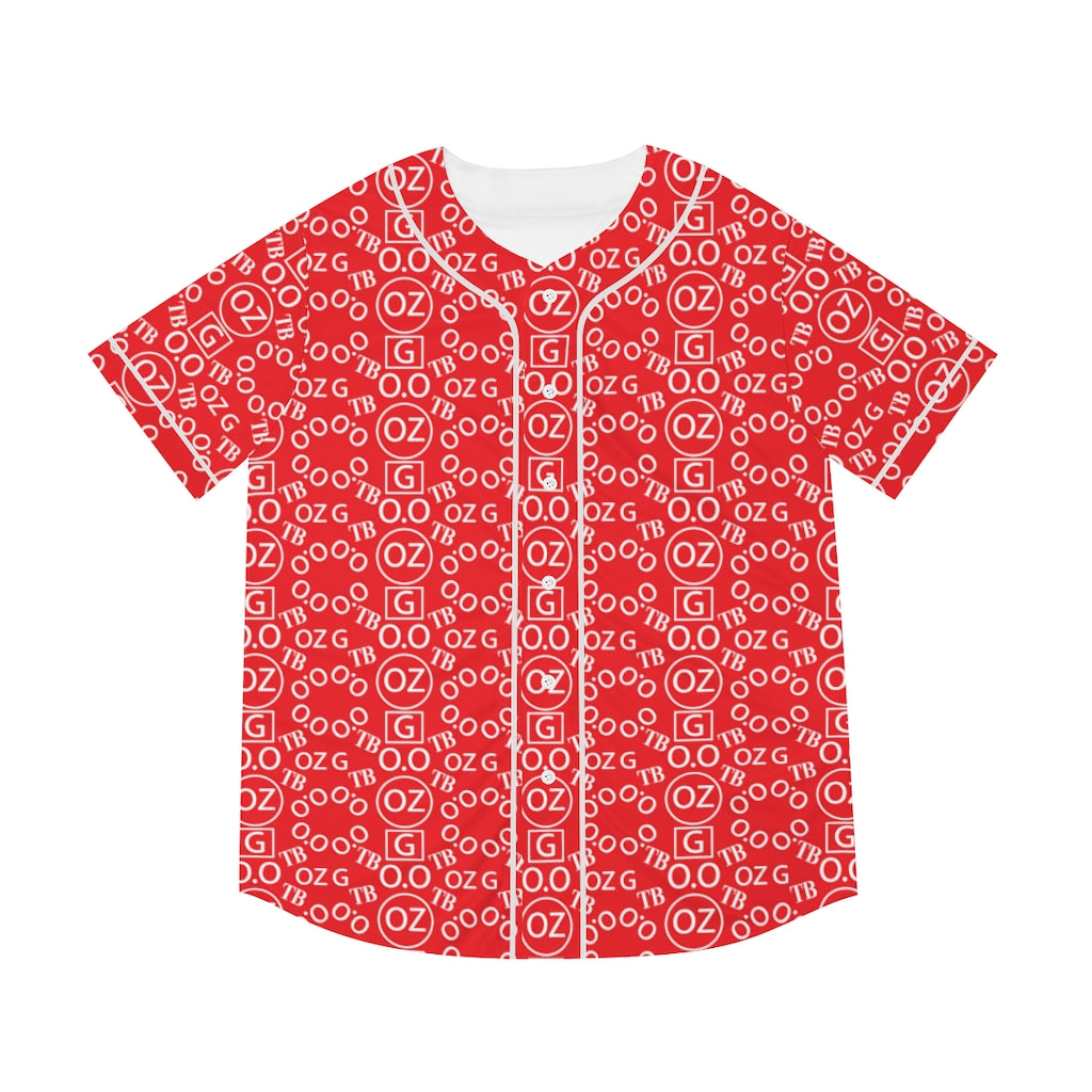 Red Triple Beam Men's Baseball Jersey