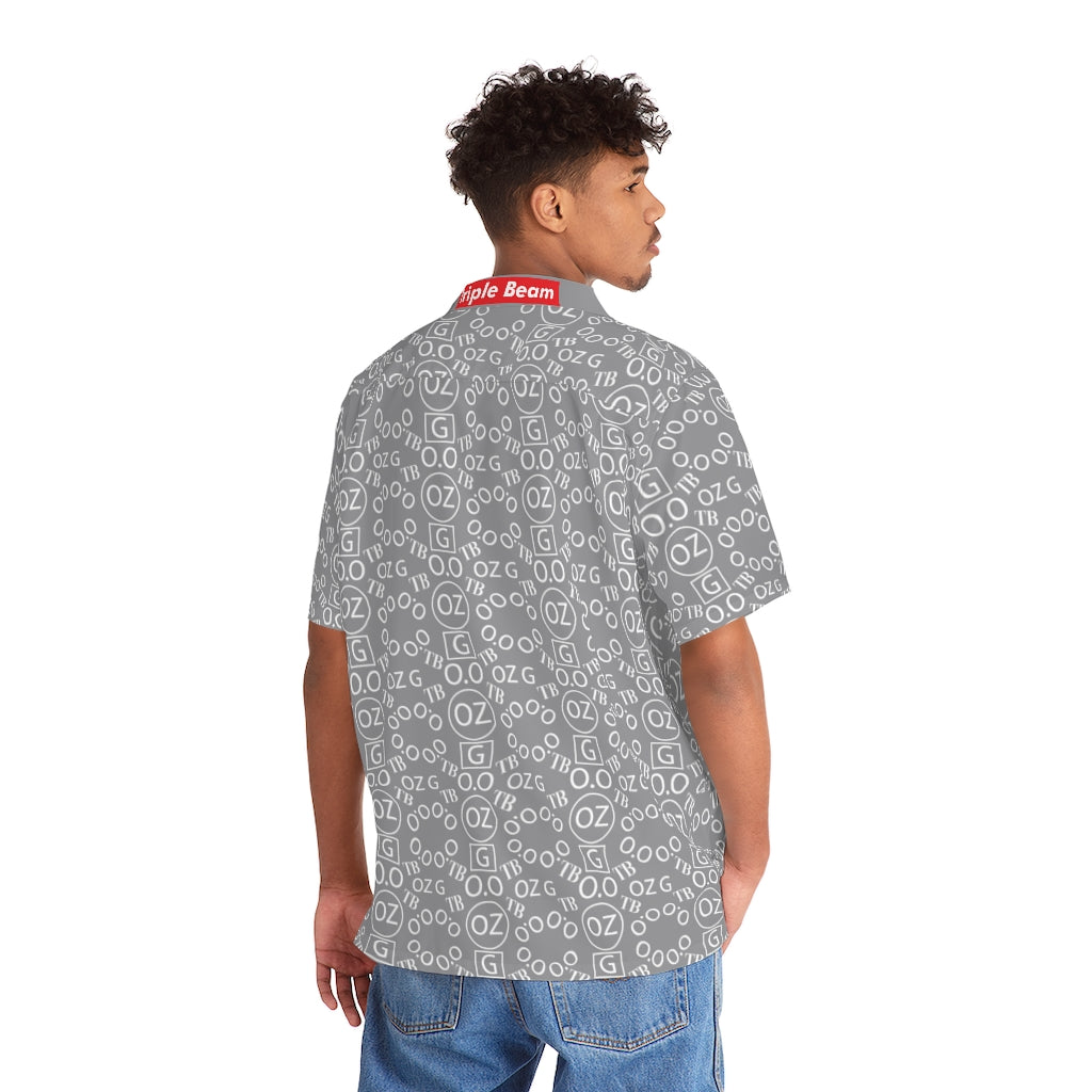 Grey Triple Beam Men's Hawaiian Shirt