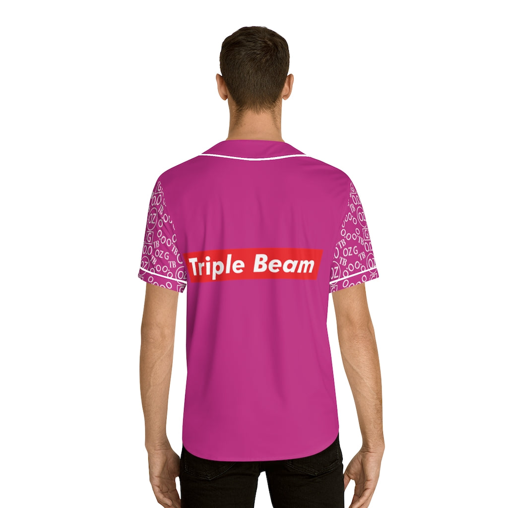 Pink Triple Beam Men's Baseball Jersey