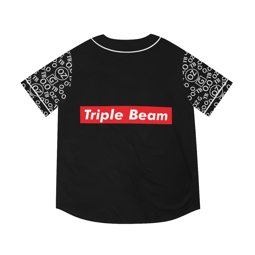 Black Triple Beam Men's Baseball Jersey